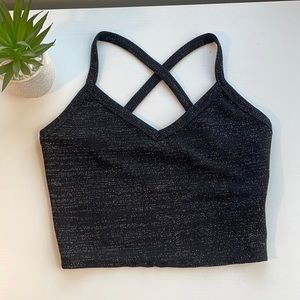 SALE 50% OFF | NWOT Forever 21 Black Sparkle Crop Tank top